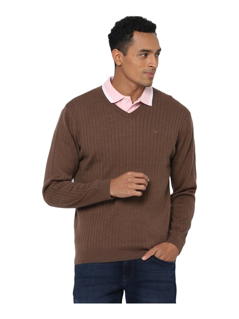 Buy Allen Solly Brown Regular Fit Self 