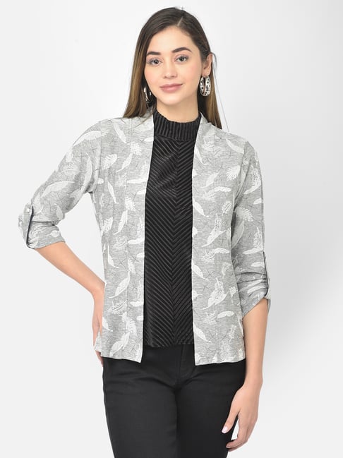 Latin Quarters Grey Printed Shrug