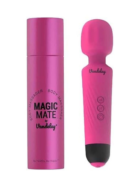 Vandelay Magic Mate Handheld Cordless Personal Body Massager (Cherry Pink)