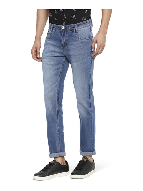 Buy Mufti Blue Cotton Super Slim Fit Jeans for Mens Online @ Tata CLiQ