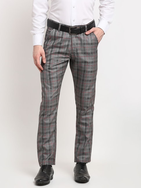 Buy Checked Tapered Fit Trousers Online at Best Prices in India  JioMart