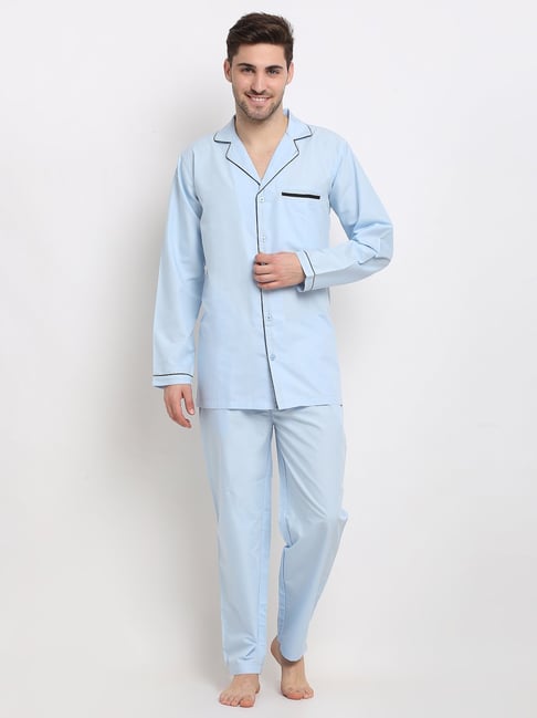 Buy Jainish Sky Cotton Regular Fit Night Suits for Mens Online Tata CLiQ