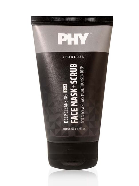 Phy 2-in-1 Charcoal Face Mask Scrub - 100 gm image 1