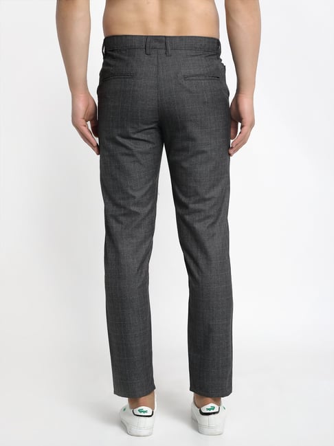 Buy Peter England Mens Slim Fit Navy Check Casual Trousers Online - Lulu  Hypermarket India