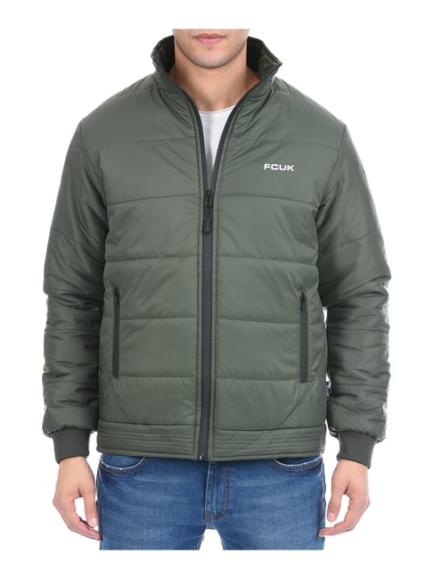 Buy FCUK Olive Full Sleeves High Neck 