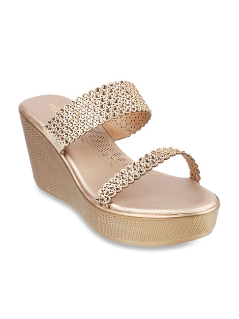 Metro Women's Golden Ethnic Sandals Price in India