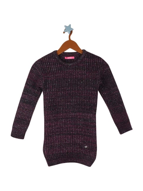 Buy Monte Carlo Kids Purple Regular Fit Sweater for Girls Clothing
