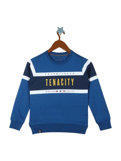 Monte Carlo Kids Blue Printed Sweatshirt