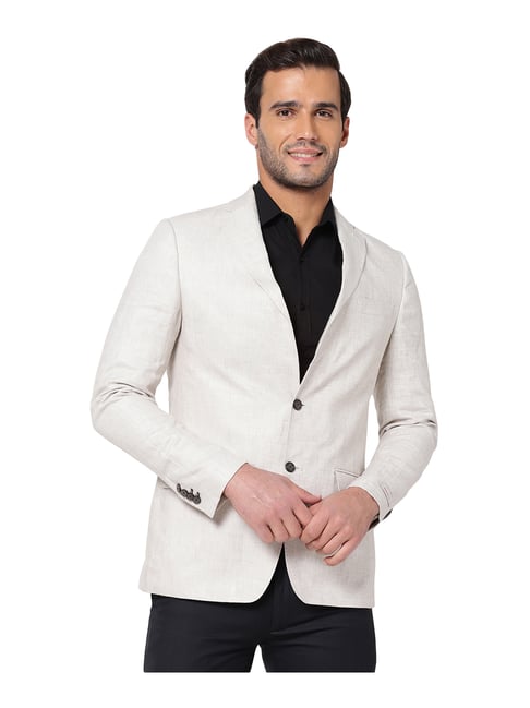 Special Blazer Buy Buy AD By Arvind Beige Full Sleeves Blazer For