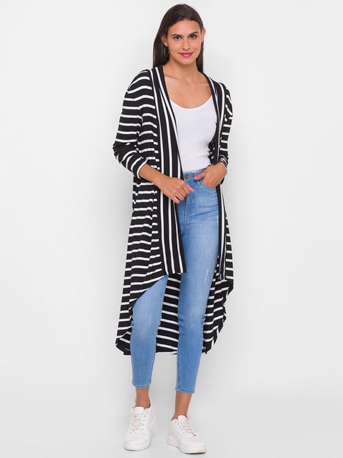 Long hot sale striped shrug