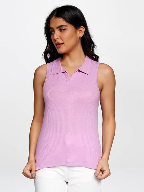 AND Lilac Regular Fit Top Price in India