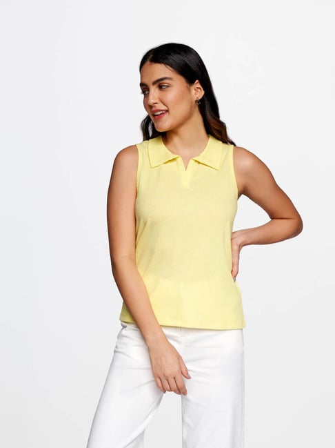 AND Yellow Regular Fit Top Price in India