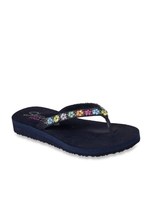 Buy Skechers Women s MEDITATION Navy Thong Sandals for Women at