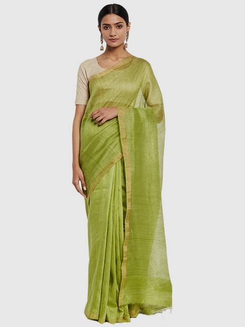 Fabindia Green Silk Saree Price in India
