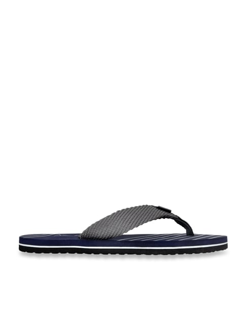 Allen Cooper Men's Grey & Navy Flip Flops