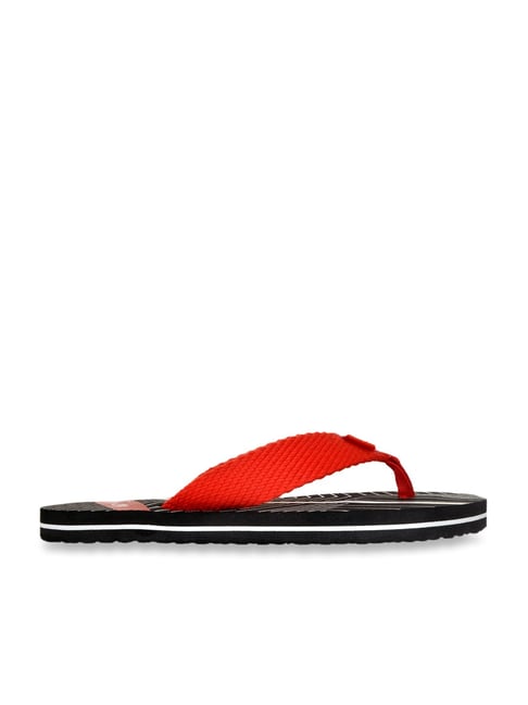 Buy Allen Cooper Men s Red Black Flip Flops for Men at Best