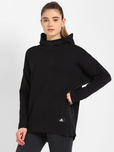 Buy Adidas Black Loose Fit W Mission V Hoodie for Women Online