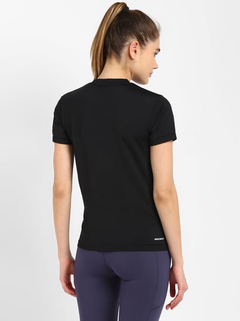 Buy Adidas Black Slim Fit T-Shirt for Women Online Tata CLiQ