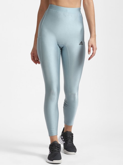 Buy Adidas Powder Blue Fitted Tights for Women Online @ Tata CLiQ