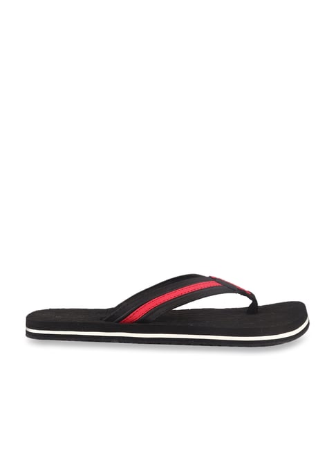 Red Chief Men's Black & Red Flip Flops