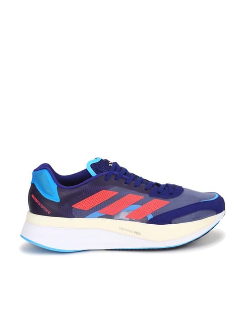 Adidas Men's ADIZERO BOSTON 10 Indigo Blue Running Shoes