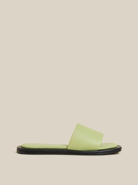 Buy LUNA BLU by Westside Lime Padded Slides for Online @ Tata CLiQ