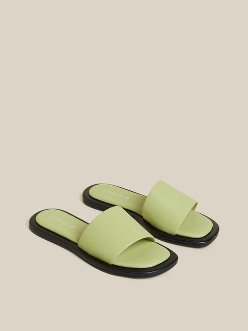 Buy LUNA BLU by Westside Lime Padded Slides for Online @ Tata CLiQ