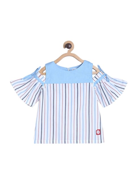 Tales & Stories Kids White Cotton Striped Top-picture-14