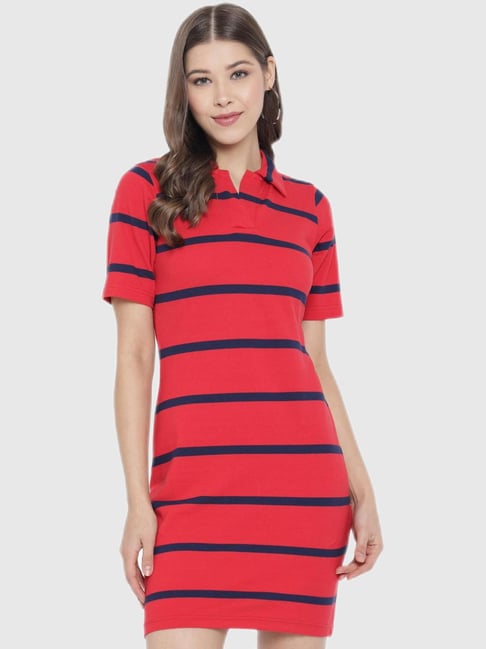 Trend Arrest Red Striped Dress