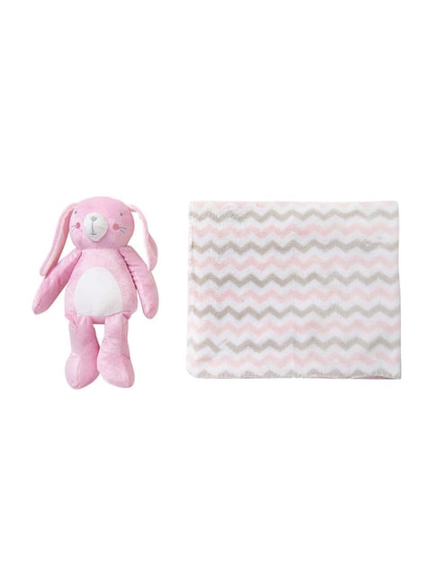 Baby Moo Kids Pink Printed Blanket & Toy-Baby Moo-Apparel-TATA CLIQ