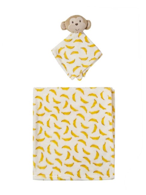 Baby Moo Kids Yellow Printed Blanket & Toy-Baby Moo-Apparel-TATA CLIQ