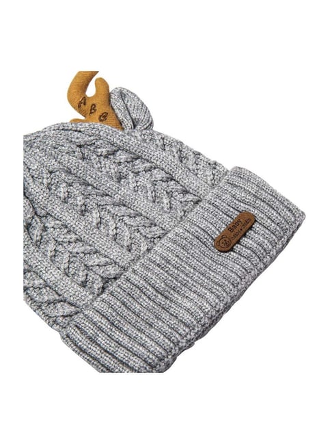 Baby Moo Kids Grey Textured Woollen Cap