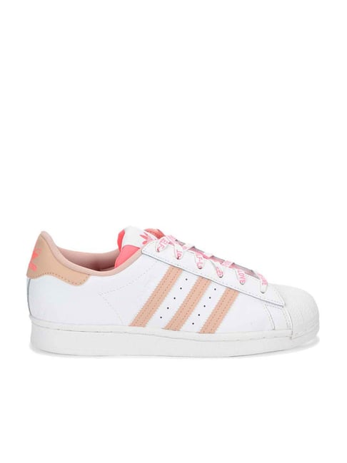 Adidas Originals Women's SUPERSTAR White & Peach Sneakers