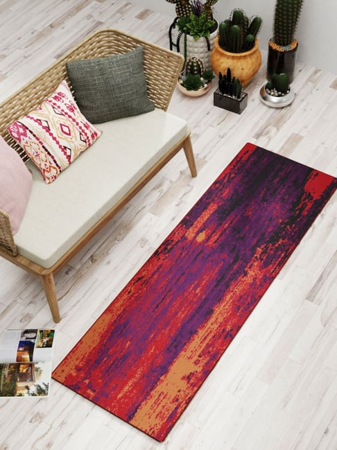Bianca Red Microfibre Non-Slip Rug
