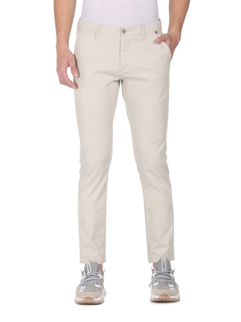 U S Polo Assn U.S. Polo Assn. Beige Cotton Regular Fit Chinos