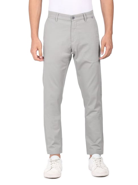 U S Polo Assn U.S. Polo Assn. Grey Cotton Regular Fit Chinos