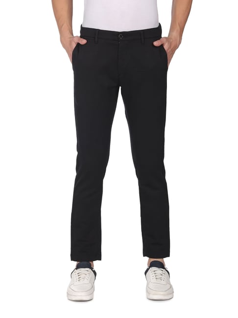 U S Polo Assn U.S. Polo Assn. Black Cotton Regular Fit Chinos