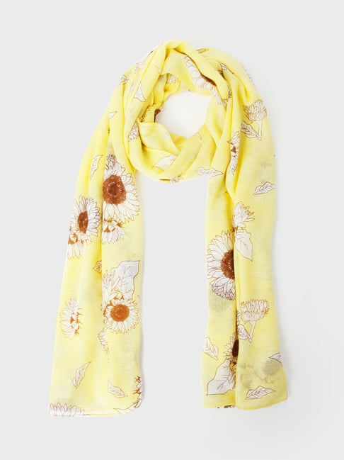 Buy Vero Moda Yellow Printed Viscose Scarf for Women's Online