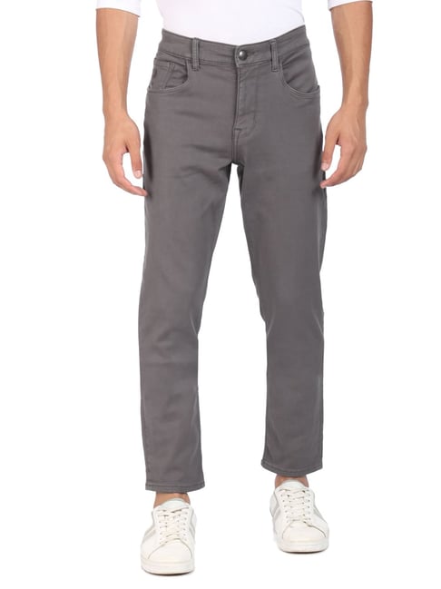 U S Polo Assn U.S. Polo Assn. Grey Cotton Regular Fit Jeans