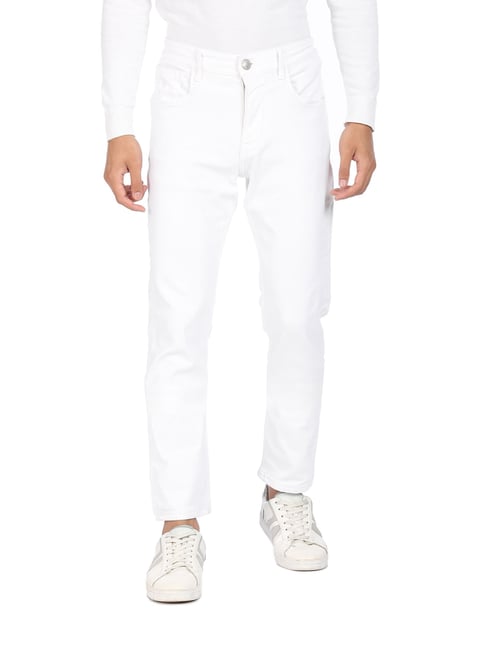 U S Polo Assn U.S. Polo Assn. White Cotton Regular Fit Jeans