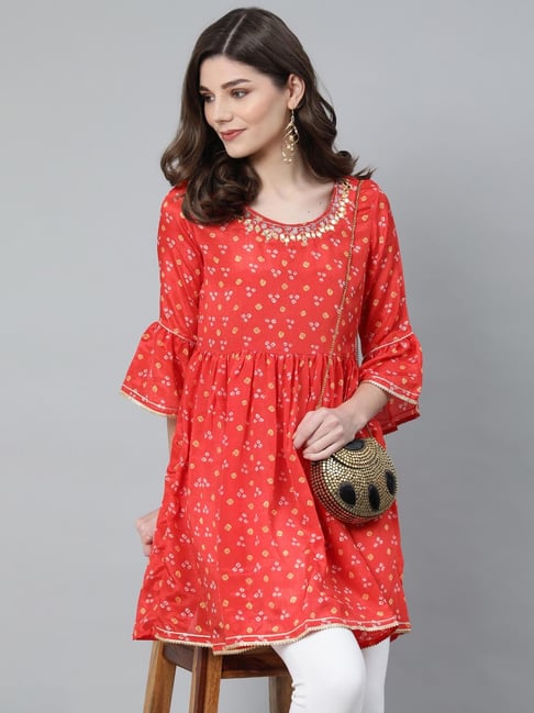 Aks Red Printed Tunic