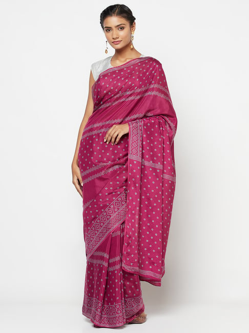 Fabindia Purple Printed Saree Price in India