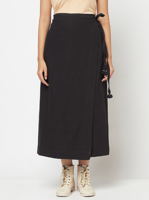 Fabindia Black Cotton A-Line dress Skirt Price in India