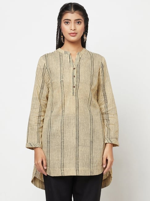 Fabindia Beige Cotton Printed Tunic