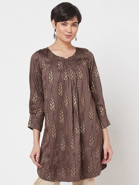 Fabindia Brown Printed Tunic