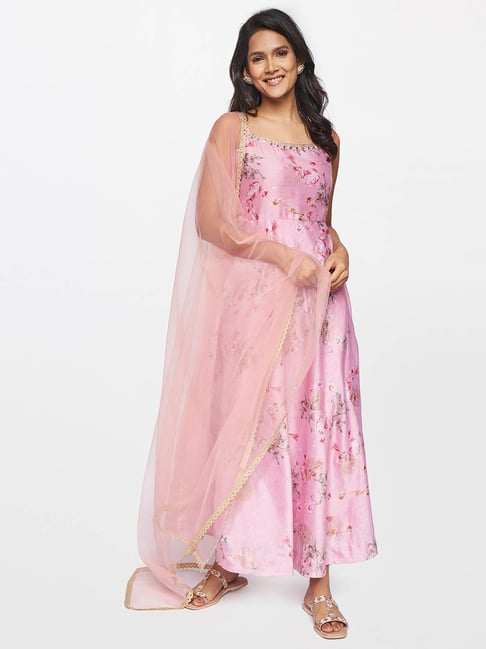 ITSE Pink Floral Print Dress Price in India