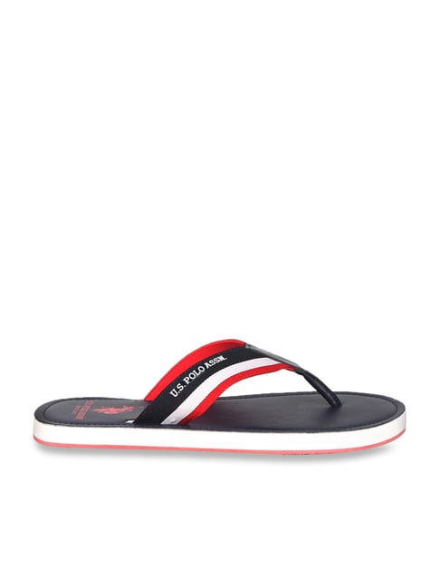 U S Polo Assn U.S. Polo Assn. Men's Reed Navy & White Flip Flops