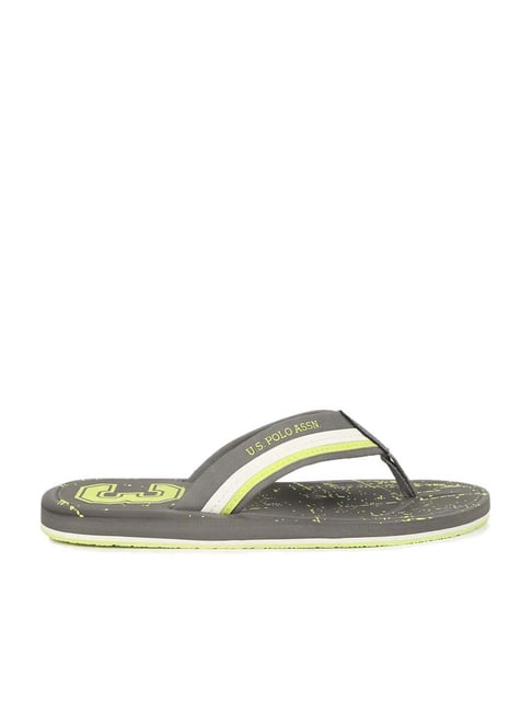 U S Polo Assn U.S. Polo Assn. Men's Trud Grey Flip Flops