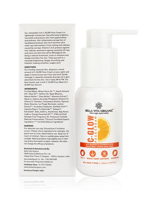 Buy Bella Vita Organic Vitamin C Glow Natural Face Cream 50 ml at Best Price Tata CLiQ