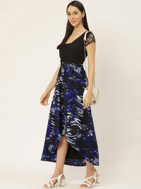 Belle Fille Black Printed Dress Price in India